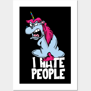 I hate People Unicorn Posters and Art